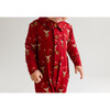 Dash Long Sleeve Collared Henley Long Romper, Red - Rompers - 4