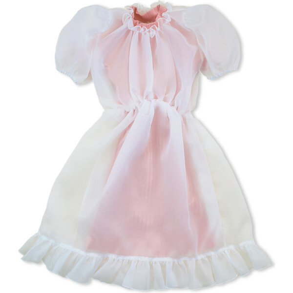 Fairytale Ruffled Tulle Pearl Rose Lace Soft Sweet Pink Dress