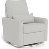 Matera Glider Recliner, Fog Grey With Brushed Steel Swivel Base - Nursery Chairs - 1 - thumbnail