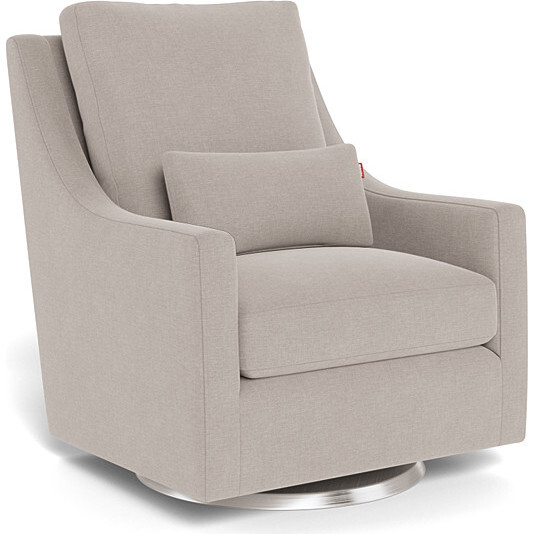 Vera Glider, Sand With Brushed Steel Swivel Base