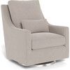 Vera Glider, Sand With Brushed Steel Swivel Base - Nursery Chairs - 1 - thumbnail
