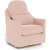 Nessa Glider, Petal Pink With Gold Swivel Base - Nursery Chairs - 1 - thumbnail