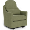 Nessa Glider, Olive Green Cotton-Linen With Espresso Base - Nursery Chairs - 1 - thumbnail