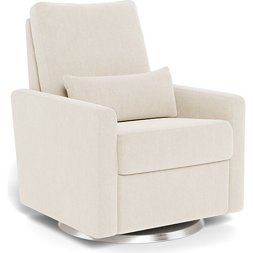 Matera Glider Recliner, Dune With Brushed Steel Swivel Base