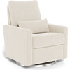 Matera Glider Recliner, Dune With Brushed Steel Swivel Base - Nursery Chairs - 1 - thumbnail