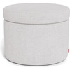 Round Storage Ottoman, Dove Grey Boucle - Ottomans - 1 - thumbnail