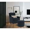 Round Storage Ottoman, Dove Grey Boucle - Ottomans - 2