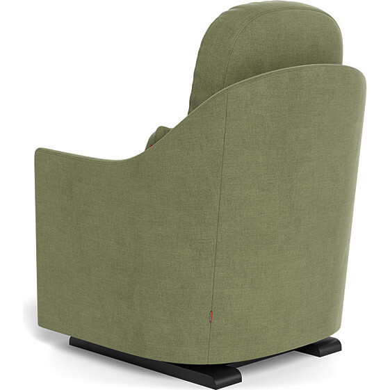 Nessa Glider, Olive Green Cotton-Linen With Espresso Base - Nursery Chairs - 4