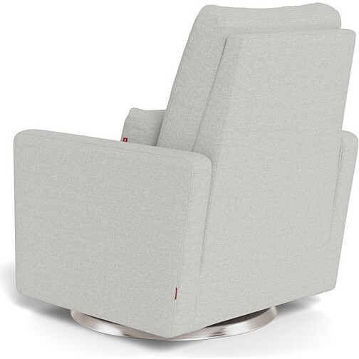 Matera Glider Recliner, Fog Grey With Brushed Steel Swivel Base - Nursery Chairs - 4