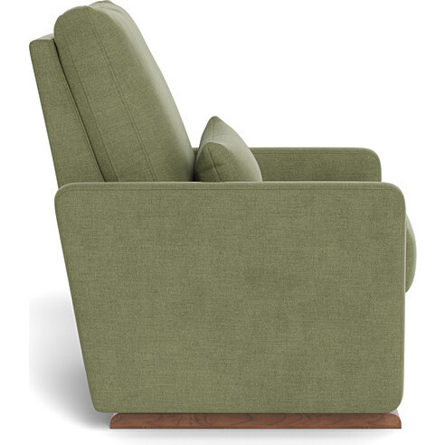 Matera Glider Recliner, Olive Green Cotton-Linen With Walnut Base - Nursery Chairs - 3