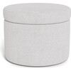 Round Storage Ottoman, Dove Grey Boucle - Ottomans - 3