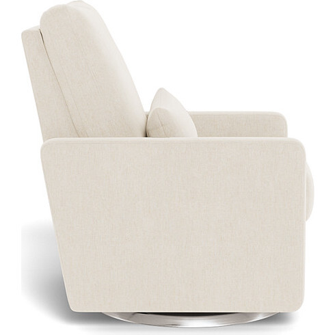 Matera Glider Recliner, Dune With Brushed Steel Swivel Base - Nursery Chairs - 3