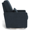 Matera Glider Recliner, Deep Navy With Brushed Steel Swivel Base - Nursery Chairs - 3