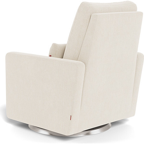 Matera Glider Recliner, Dune With Brushed Steel Swivel Base - Nursery Chairs - 4
