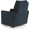 Matera Glider Recliner, Deep Navy With Brushed Steel Swivel Base - Nursery Chairs - 4