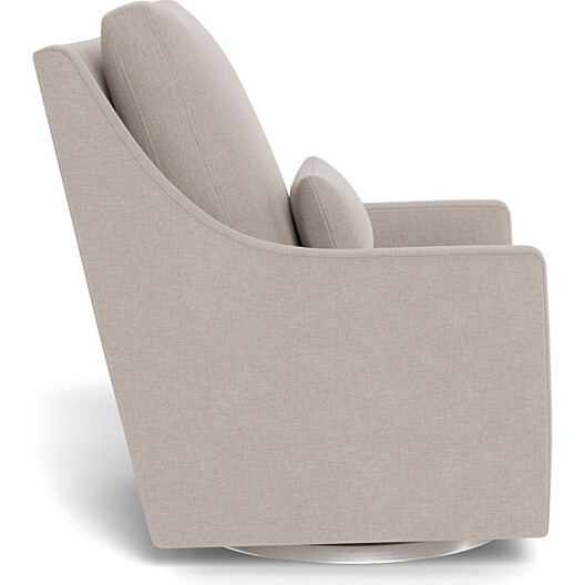 Vera Glider, Sand With Brushed Steel Swivel Base - Nursery Chairs - 3