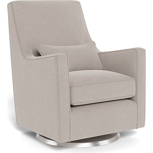 Luca Glider, Sand With Brushed Steel Swivel Base