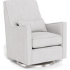 Luca Glider, Dove Grey Boucle With Brushed Steel Swivel - Nursery Chairs - 1 - thumbnail