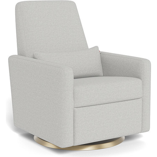 Grano Glider Recliner, Fog Grey With Gold Swivel Base