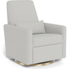 Grano Glider Recliner, Fog Grey With Gold Swivel Base - Nursery Chairs - 1 - thumbnail