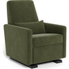 Grano Glider Recliner, Moss Green Velvet With Espresso Base - Nursery Chairs - 1 - thumbnail