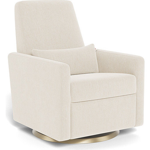 Grano Glider Recliner, Dune With Gold Swivel Base