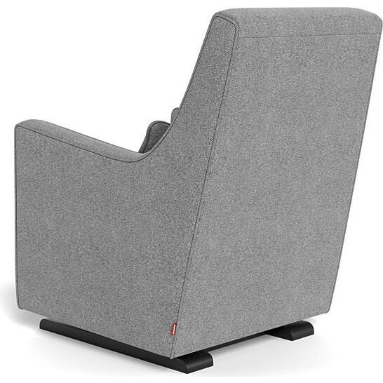 Luca Glider, Pepper Grey Weave With Espresso Base - Nursery Chairs - 4