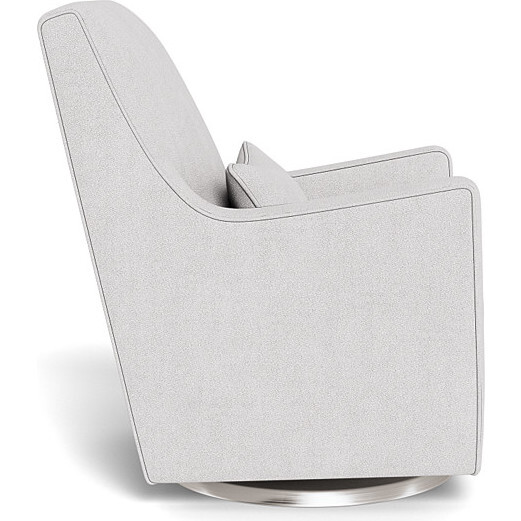 Luca Glider, Dove Grey Boucle With Brushed Steel Swivel - Nursery Chairs - 3