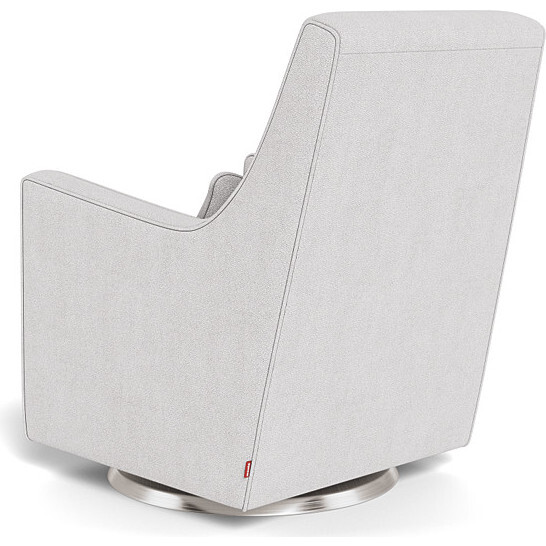 Luca Glider, Dove Grey Boucle With Brushed Steel Swivel - Nursery Chairs - 4