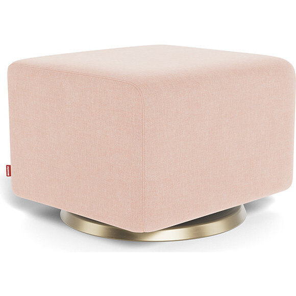 Glider Ottoman, Petal Pink With Gold Swivel Base