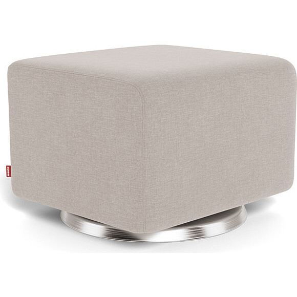 Glider Ottoman, Sand With Brushed Steel Swivel Base