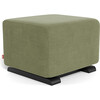 Glider Ottoman, Olive Cotton-Linen With Espresso Base - Ottomans - 1 - thumbnail