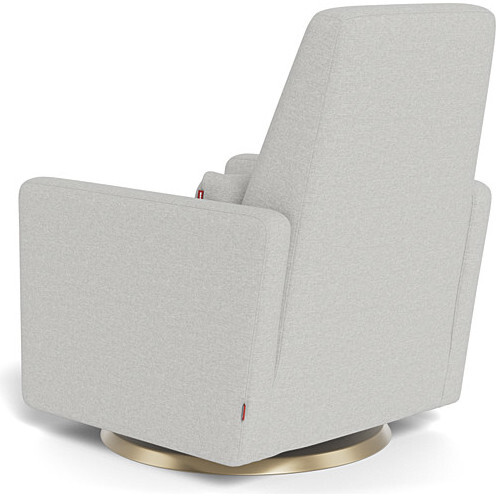 Grano Glider Recliner, Fog Grey With Gold Swivel Base - Nursery Chairs - 4