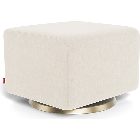 Glider Ottoman, Dune With Gold Swivel Base