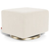 Glider Ottoman, Dune With Gold Swivel Base - Ottomans - 1 - thumbnail