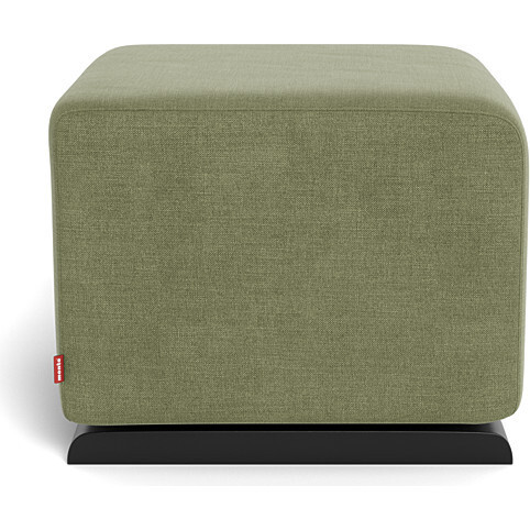Glider Ottoman, Olive Cotton-Linen With Espresso Base - Ottomans - 3