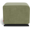 Glider Ottoman, Olive Cotton-Linen With Espresso Base - Ottomans - 3