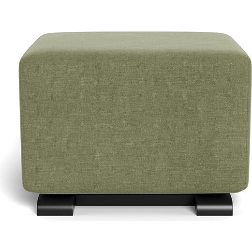 Glider Ottoman, Olive Cotton-Linen With Espresso Base - Ottomans - 4