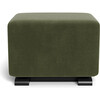Glider Ottoman, Moss Green Velvet With Espresso Base - Ottomans - 4