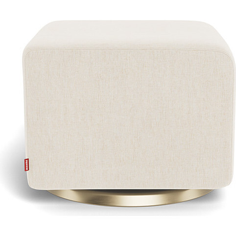 Glider Ottoman, Dune With Gold Swivel Base - Ottomans - 3