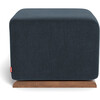 Glider Ottoman, Deep Navy With Walnut Base - Ottomans - 3