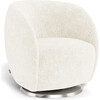 Gem Glider, Faux Sheepskin With Brushed Steel Swivel Base - Nursery Chairs - 1 - thumbnail