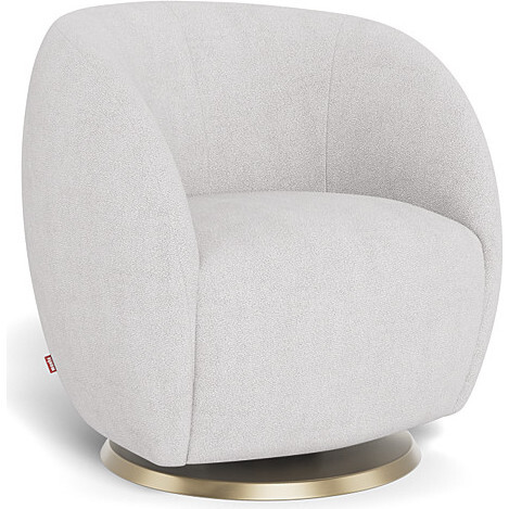 Gem Glider, Dove Grey Boucle With Gold Swivel Base