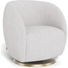 Gem Glider, Dove Grey Boucle With Gold Swivel Base - Nursery Chairs - 1 - thumbnail
