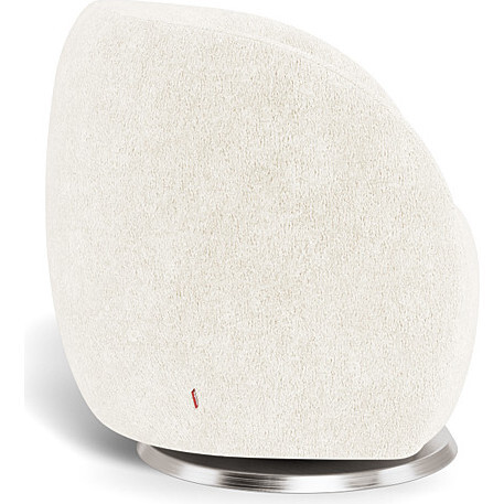 Gem Glider, Faux Sheepskin With Brushed Steel Swivel Base - Nursery Chairs - 3