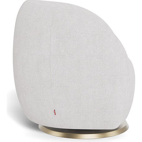 Gem Glider, Dove Grey Boucle With Gold Swivel Base - Nursery Chairs - 3