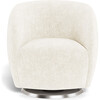 Gem Glider, Faux Sheepskin With Brushed Steel Swivel Base - Nursery Chairs - 5