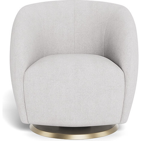 Gem Glider, Dove Grey Boucle With Gold Swivel Base - Nursery Chairs - 5