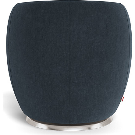 Gem Glider, Deep Navy With Brushed Steel Swivel Base - Nursery Chairs - 4