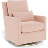 Como Glider, Petal Pink With Gold Swivel Base - Nursery Chairs - 1 - thumbnail